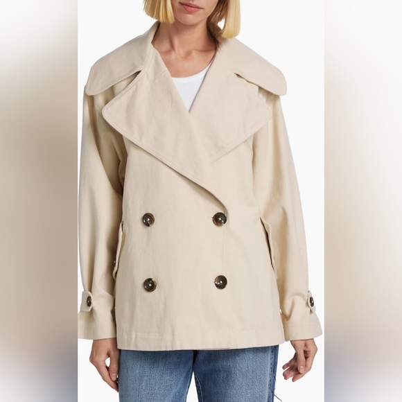 Free PeopleHighlands Double-Breasted Cotton Peacoat - Picture 11 of 16